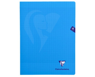 Cahier Mimesys grands carreaux – CLAIREFONTAINE – 24 x 32 cm – 48 pages – Bleu
