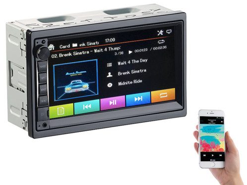 Autoradio 2 DIN tactile avec fonctions lecteur MP3 / bluetooth / mains libres CAS-4445.bt V2 CreaSono