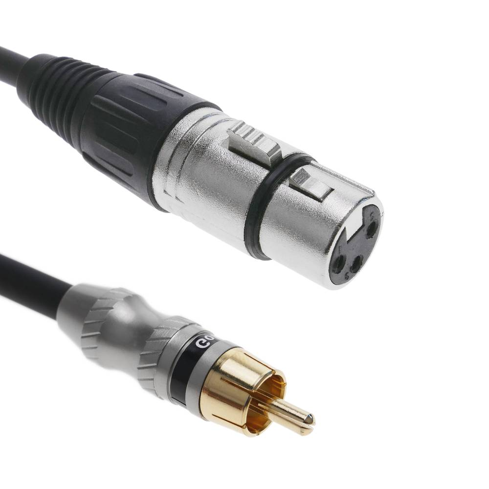 Câble audio XLR 3 broches femelle pour microphone RCA mâle 1m