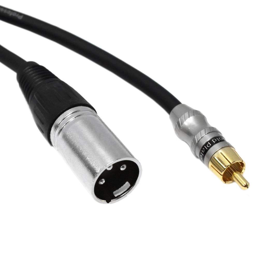 Câble audio XLR 3 broches microphone mâle à RCA mâle 1m