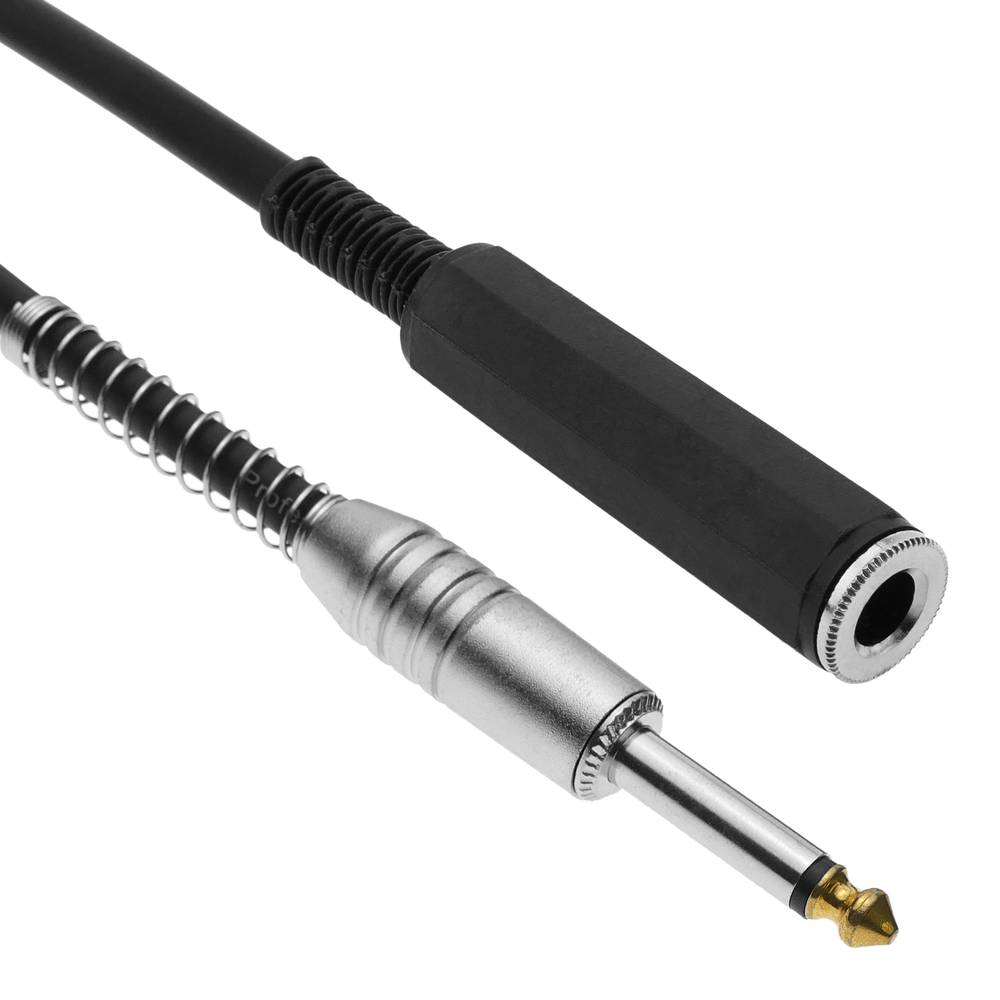Câble audio 6.3mm prise microphone mono instrument Mâle à 2m Femme