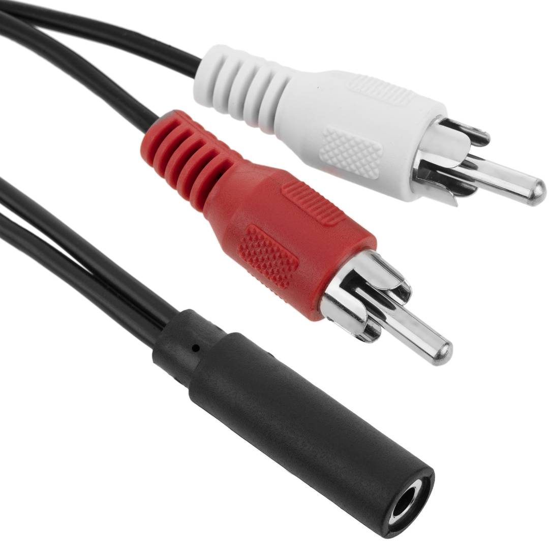 Adaptateur stéréo audio (Jack 3,5 mm-H-/ 2 x RCA-M) 10cm