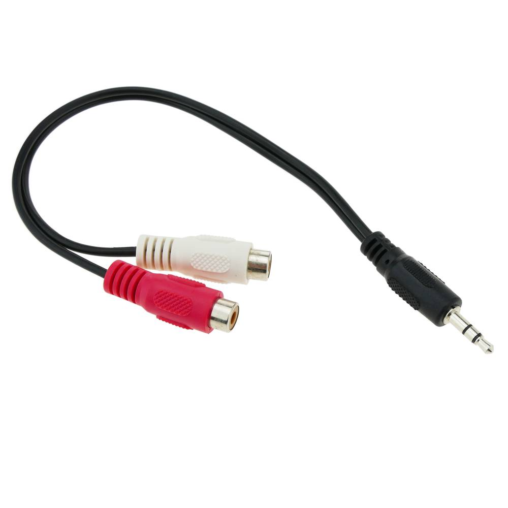 Adaptateur audio jack stéréo 3,5 mm M à 25 cm H 2RCA