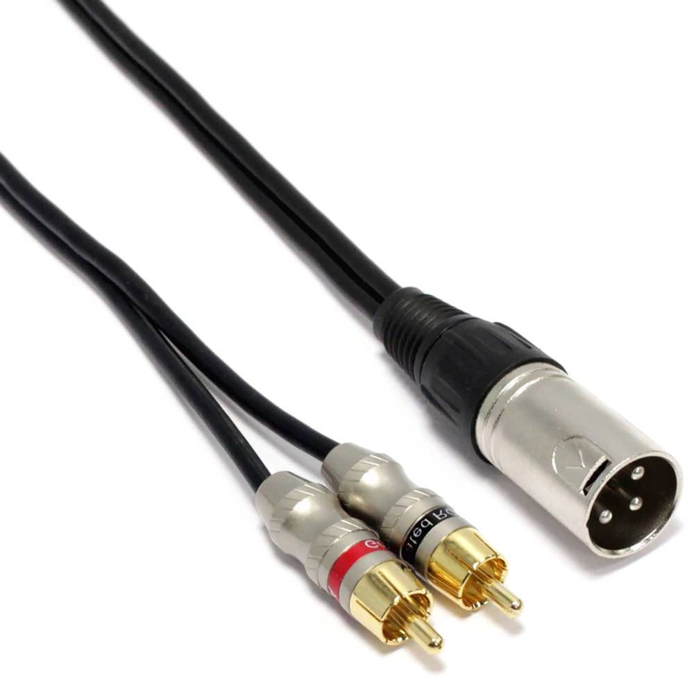 Câble audio stéréo XLR 3 broches mâle à RCA mâle 1m