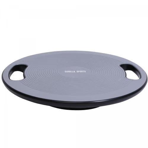 GORILLA SPORTS Balance Board avec poignées – Plateau d’équilibre – Coloris noir / gris foncé