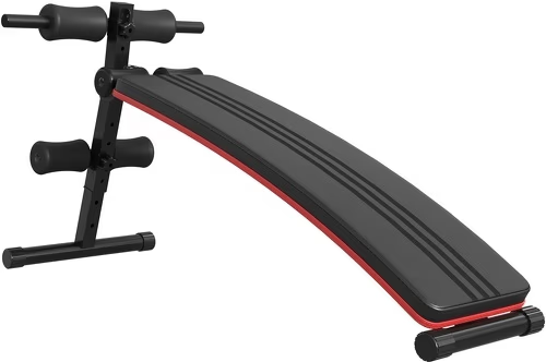 HOMCOM Banc de musculation pliable banc abdominaux hauteur réglable 5 positions dim. 139L x 47l x 51-69 cm rouge noir