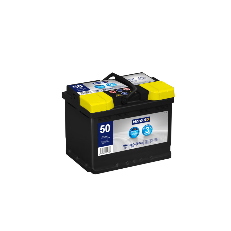 Batterie Start & Stop NORAUTO AGM BV50 60 Ah – 660 A