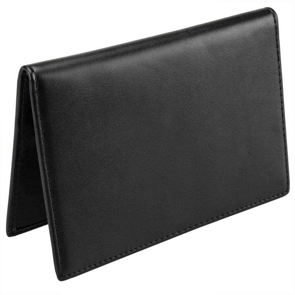 Porte-passeport en cuir anti-RFID/NFC noir