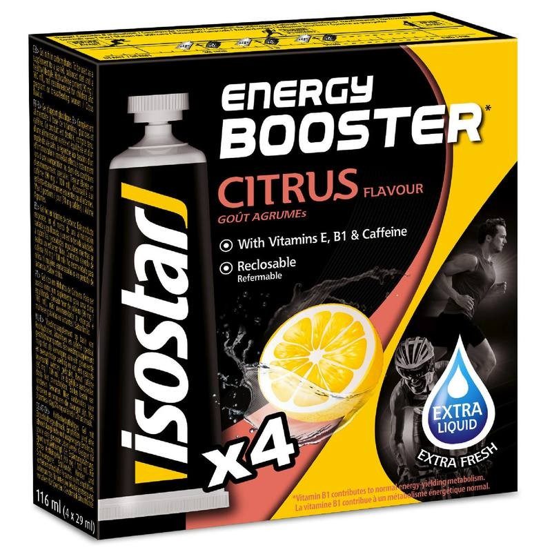 Gel énergétique ENERGY BOOSTER agrumes 4×37.5g ISOSTAR