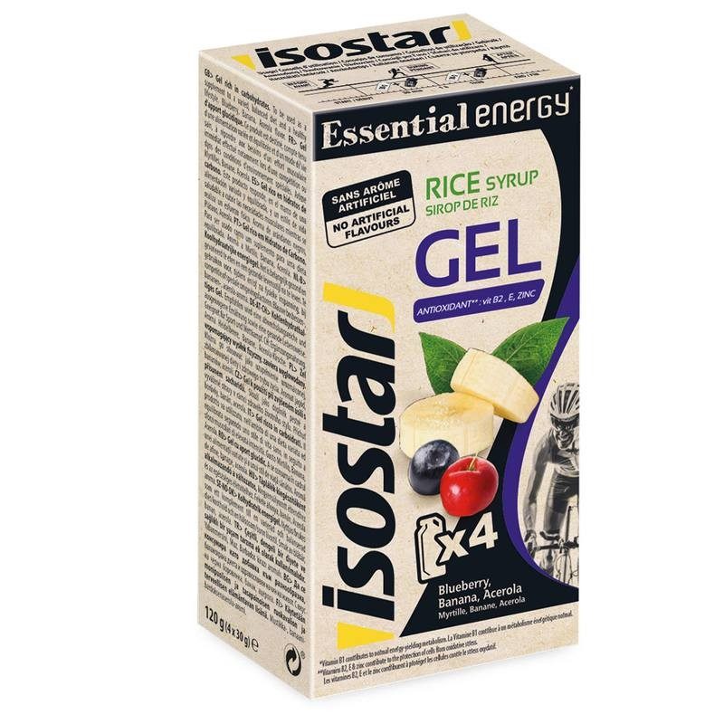 Gel énergétique ESSENTIAL ENERGY GEL banane myrtille 4x30g ISOSTAR