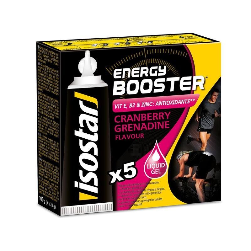 Gel énergétique ENERGY BOOSTER cranberry grenadine 5x20g ISOSTAR