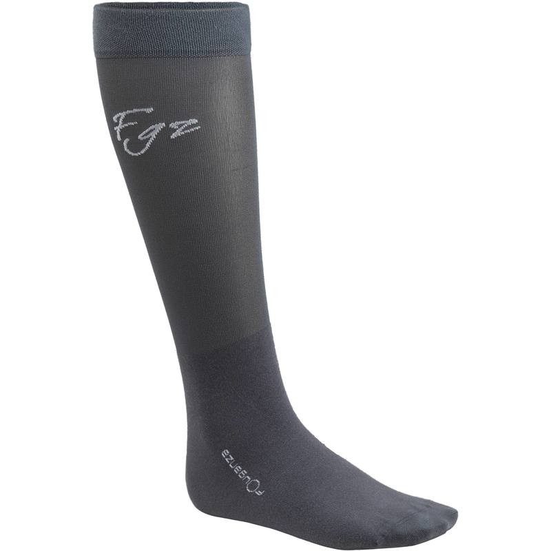 CHAUSSETTES ÉQUITATION FINES POUR LES BOTTES GRIS X1 PAIRE FOUGANZA