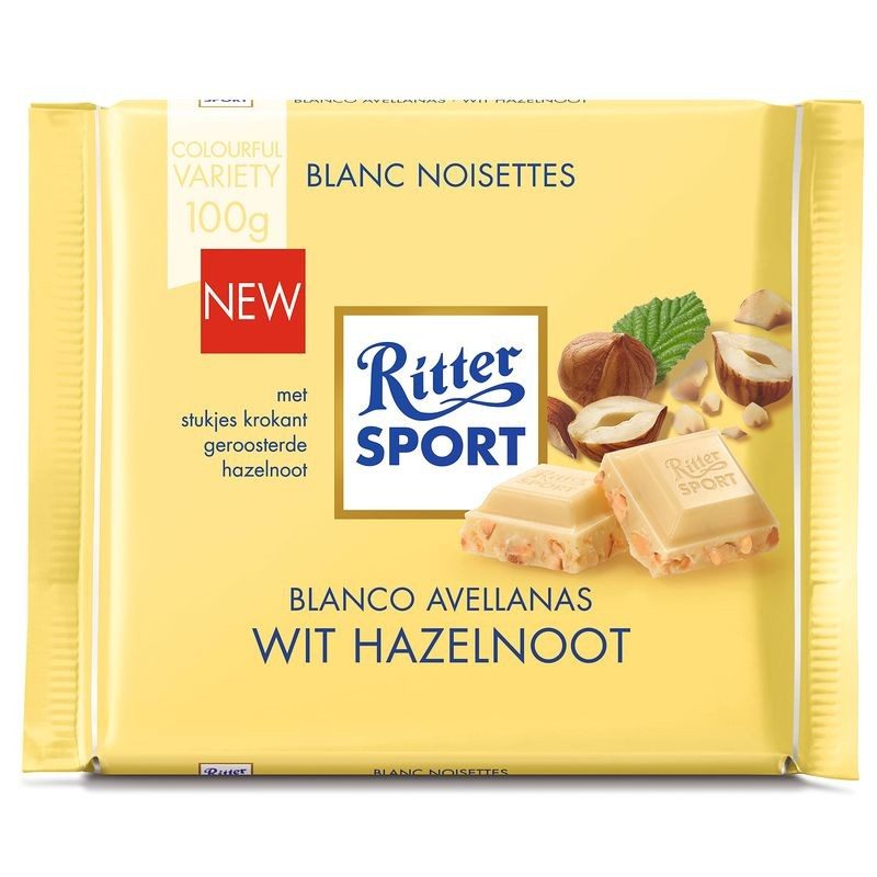 Chocolat blanc sport éclats de noisette 100g RITTER