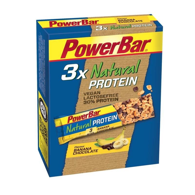 Barre protéinée végétale NATURAL PROTEIN chocolat banane 3x40g POWERBAR