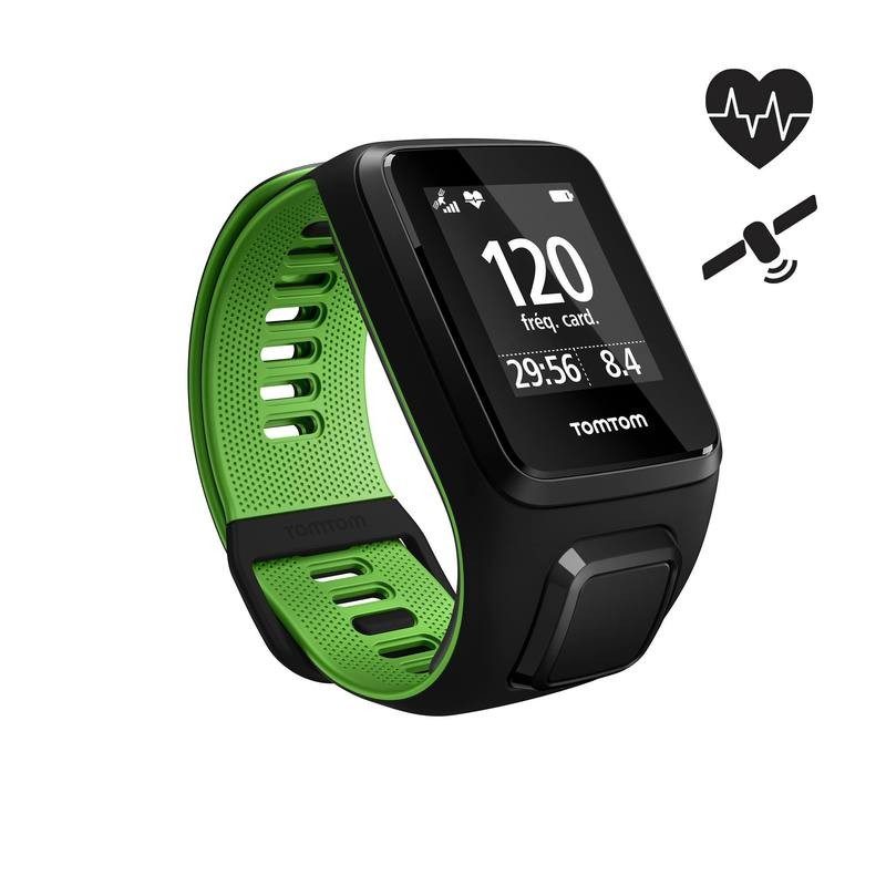 Montre de sport GPS Runner 3 cardio au poignet noir/vert (taille L) TOMTOM