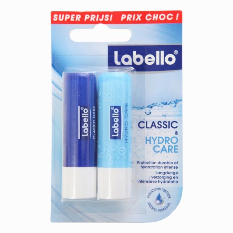 Baumes à lèvres sticks LABELLO CLASSIC & HYDRO CARE LABELLOConçu pour HYDRATER intensément les lèvres. Protection durable et efficace des lèvres.