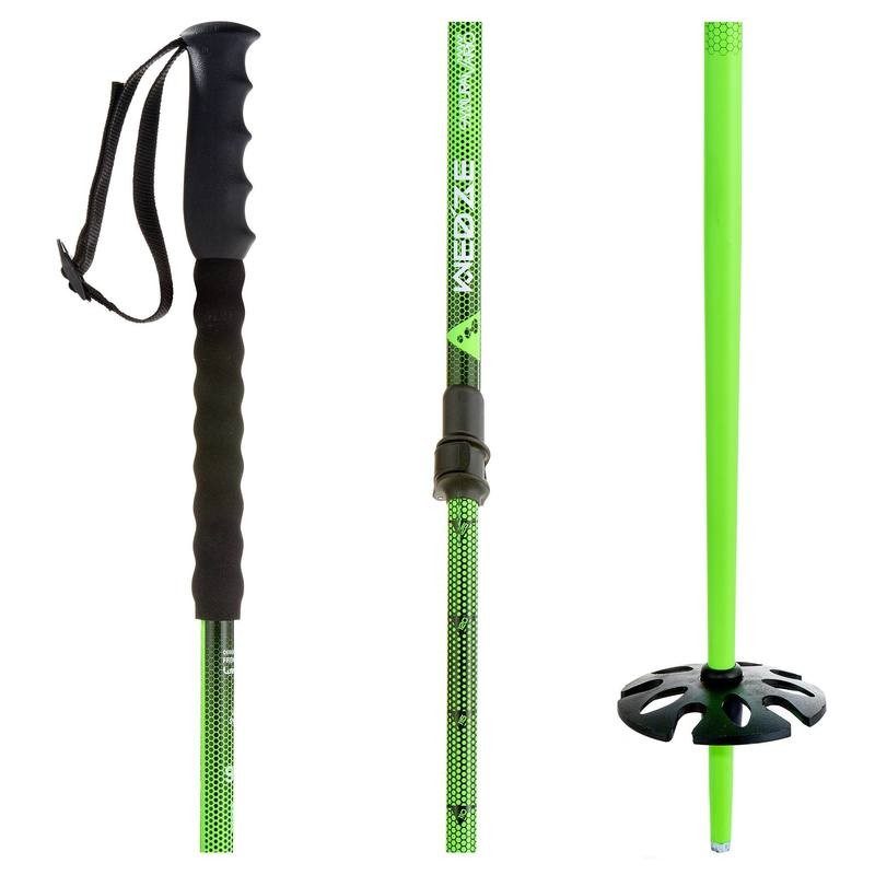 BATONS DE SKI ADULTE FREERIDE SAMURAI 900 VERT FLUO WED’ZE