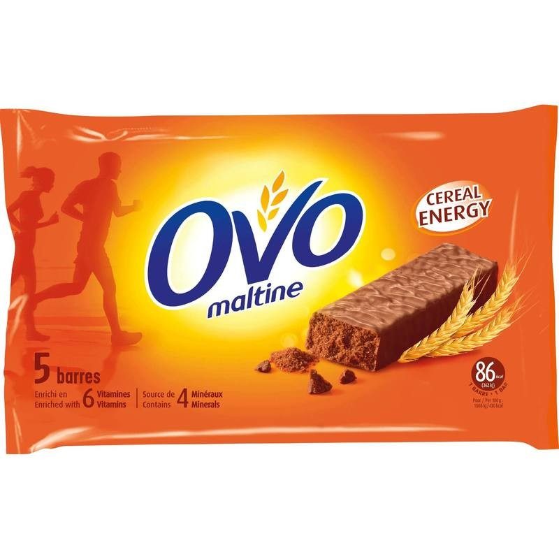 Barre enrobée OVOMALTINE chocolat 5x20g OVOMALTINE