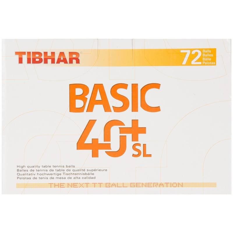 BALLE DE TENNIS DE TABLE TIBHAR BASIC 40+ SL X72 TIBHAR