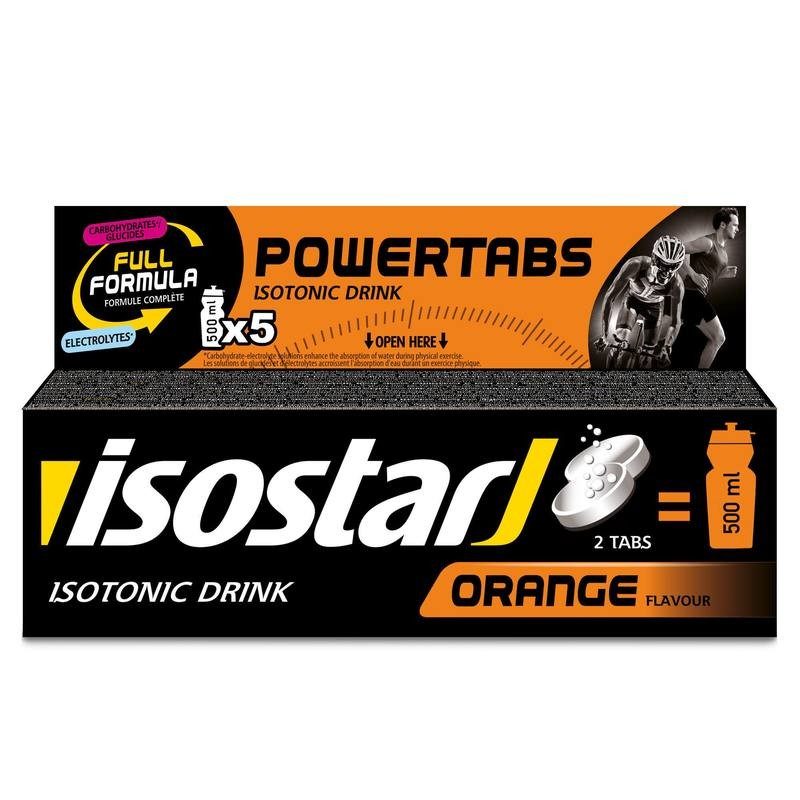 Boisson isotonique tablette POWERTABS orange 10x12g ISOSTAR