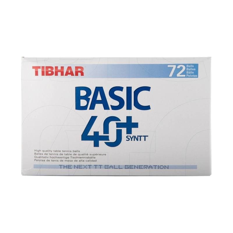 BALLE DE TENNIS DE TABLE TIBHAR BASIC*72 PLASTIQUE BLANCHE TIBHAR