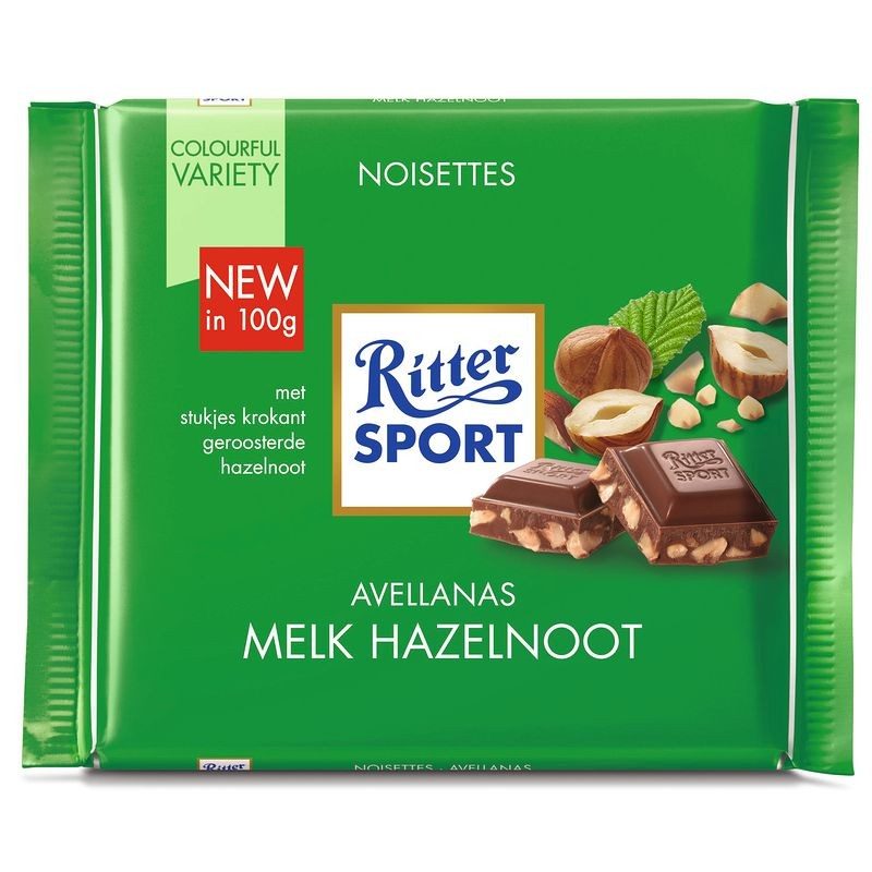 Chocolat au lait sport éclats de noisette 100g RITTER