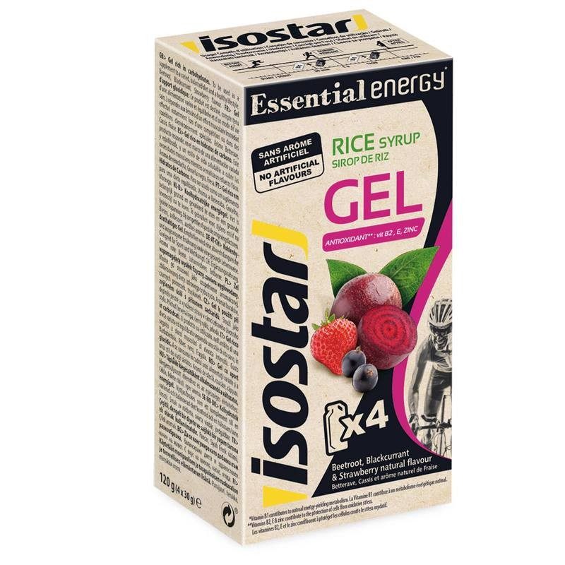 Gel énergétique ESSENTIAL ENERGY GEL betterave cassis fraise 4x30g ISOSTAR