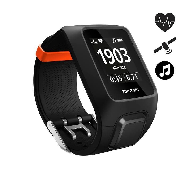 Montre de sport GPS Adventurer cardio + music au poignet noir/orange (taille L) TOMTOM