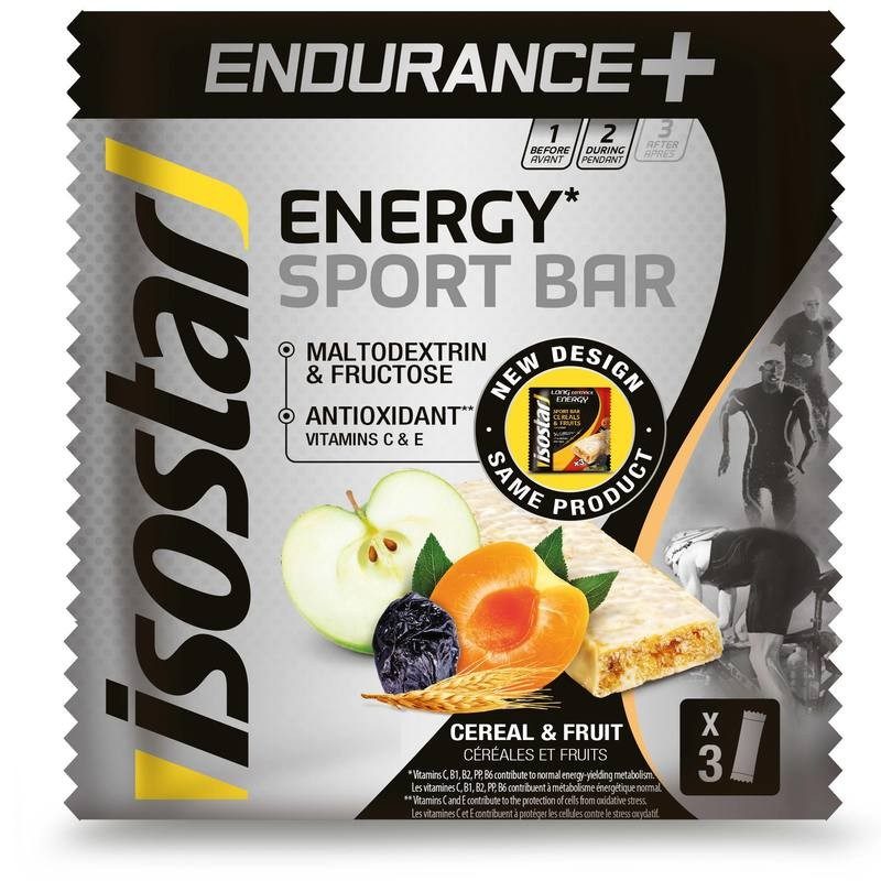 Barres énergétiques LONG ENDURANCE céréales et fruits 3x40g ISOSTAR