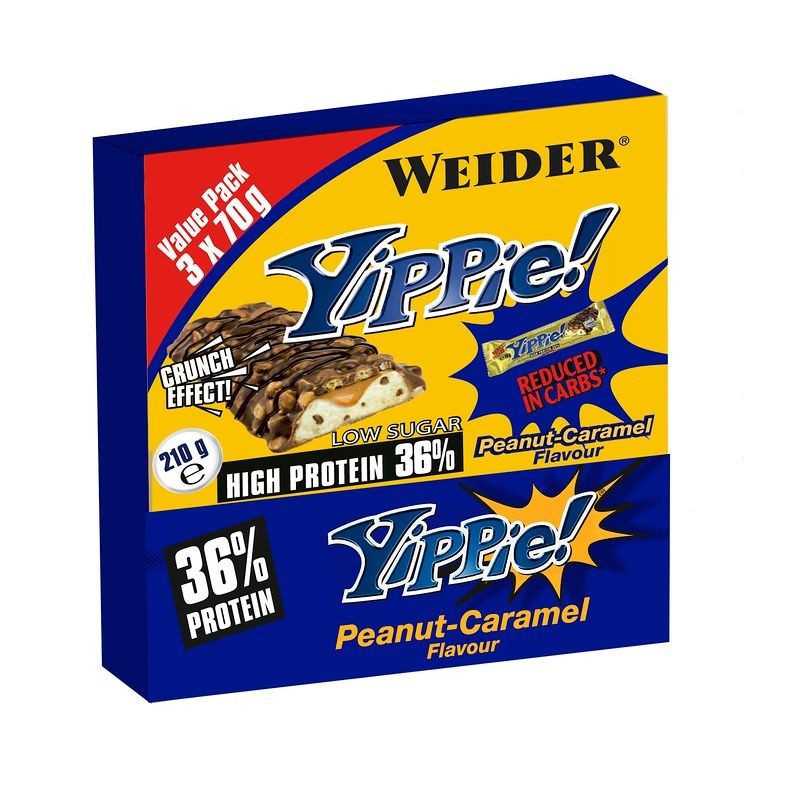 Barre protéinée YIPPIE caramel cacahuète 3x70gr WEIDER