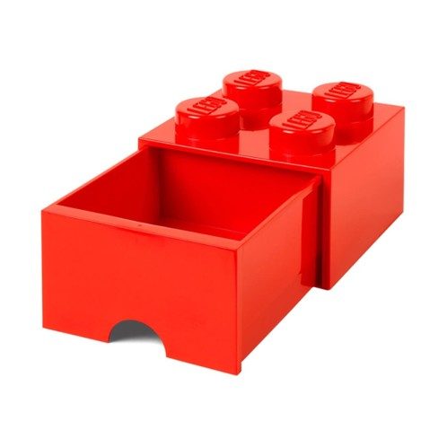 Brique de rangement Lego empilable avec 4 plots – Rouge