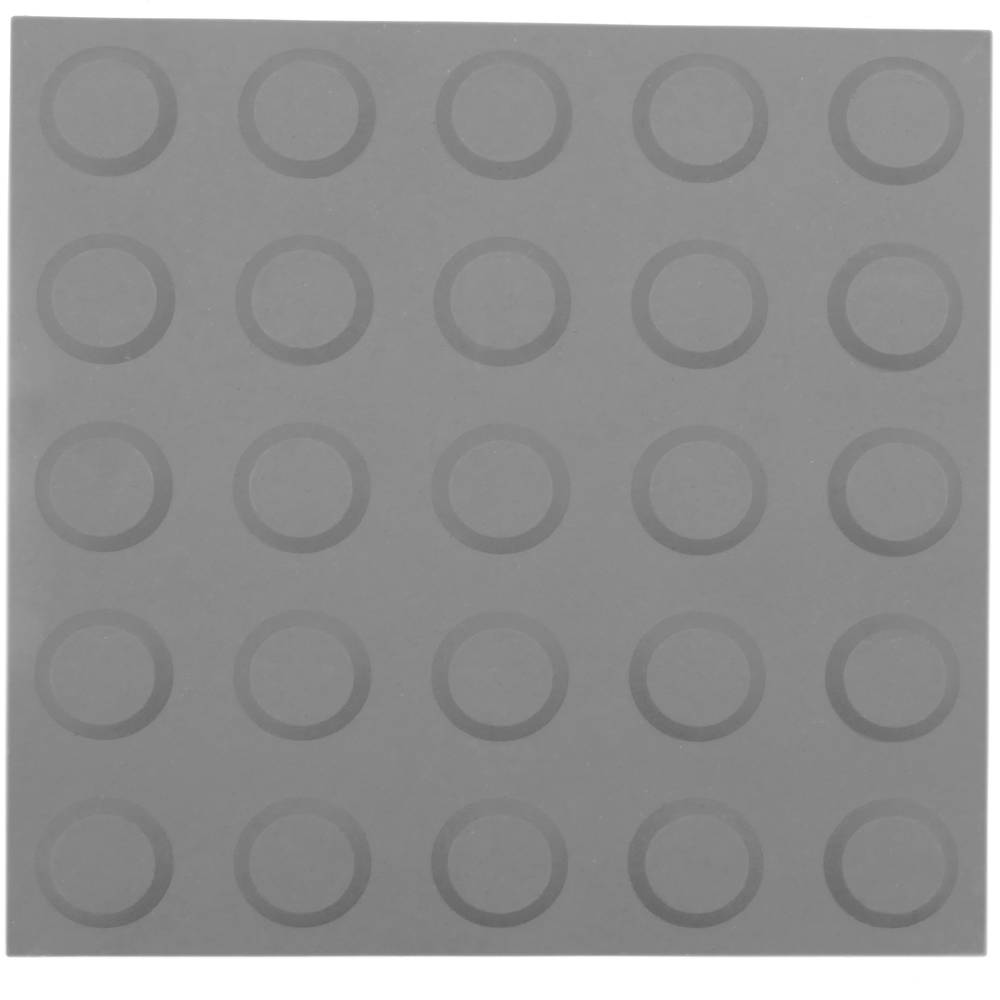 Pavé revêtement de sol tactile pour personnes aveugles 25x25cm avec cercles d’arrêt gris 10-pack