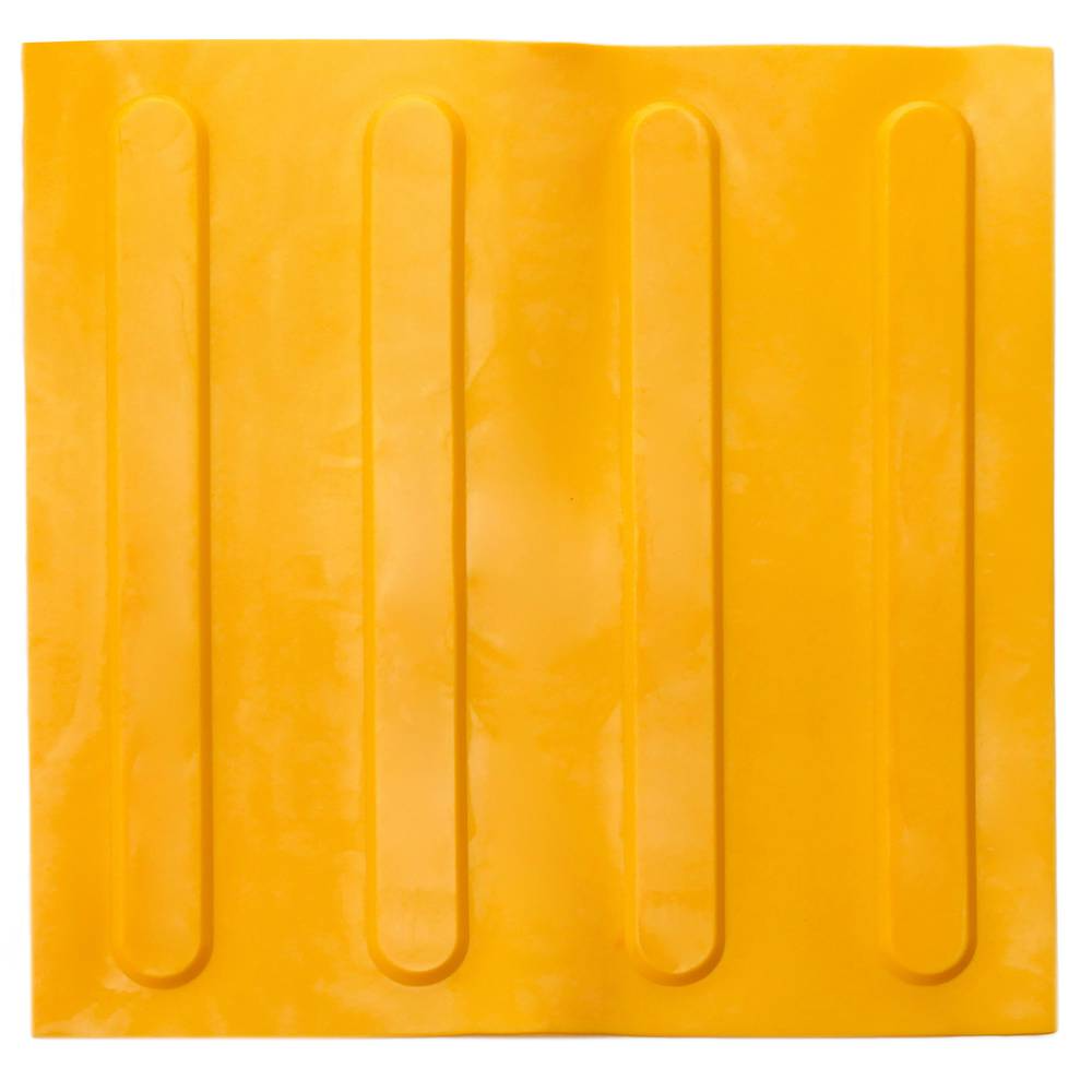 Dalle podotactile caoutchouc jaune 30x30cm AVANCE (rayures) pack de 10