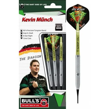 BULL’S KEVIN MÜNCH 90% SOFT TIP – FLÉCHETTES POINTE PLASTIQUE