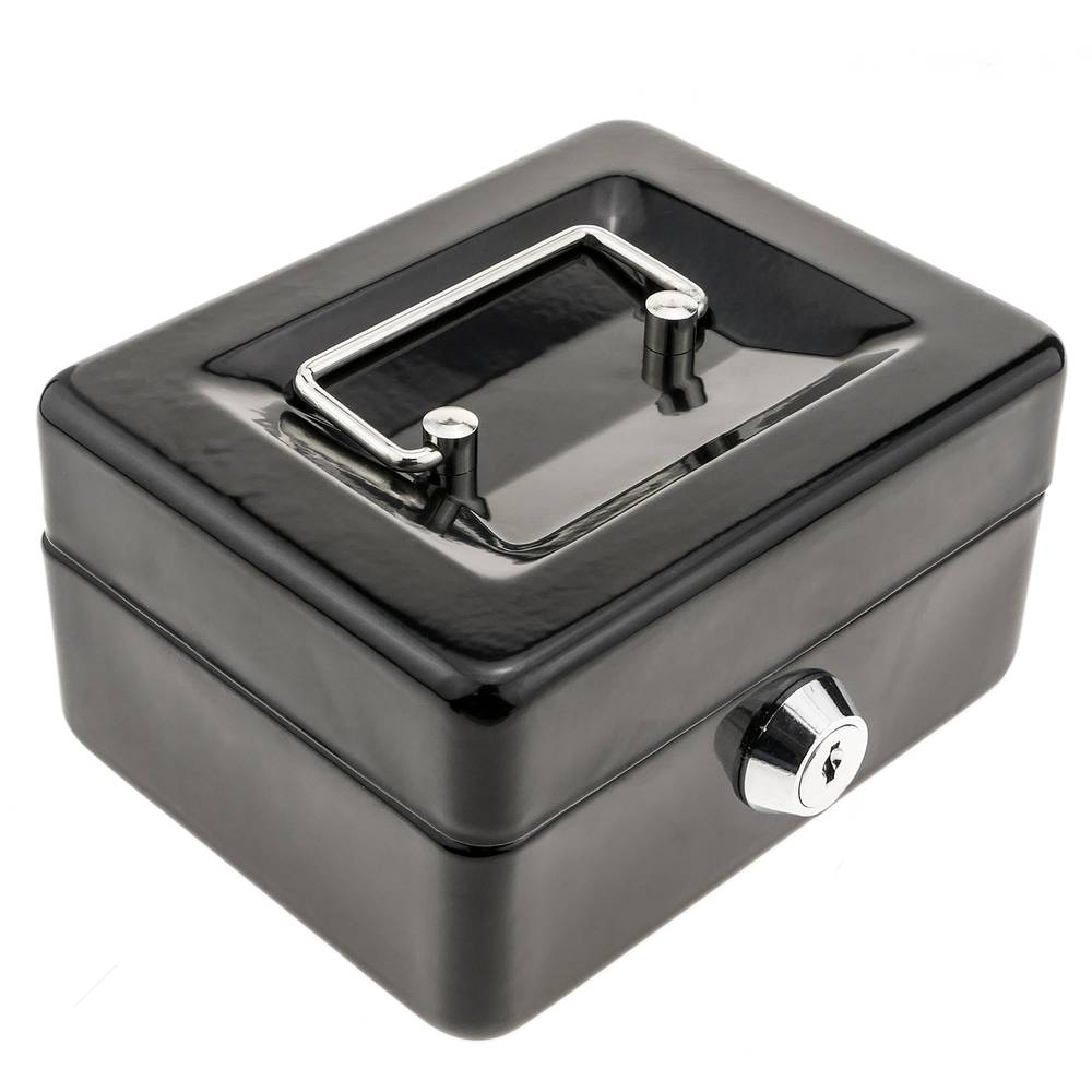Caisse a monnaie et billets Boîte métallique portable en acier 125 x 95 x 55 mm