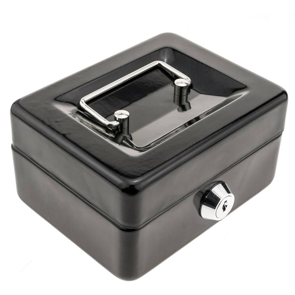 Caisse a monnaie et billets Boîte métallique portable en acier 125 x 95 x 55 mm