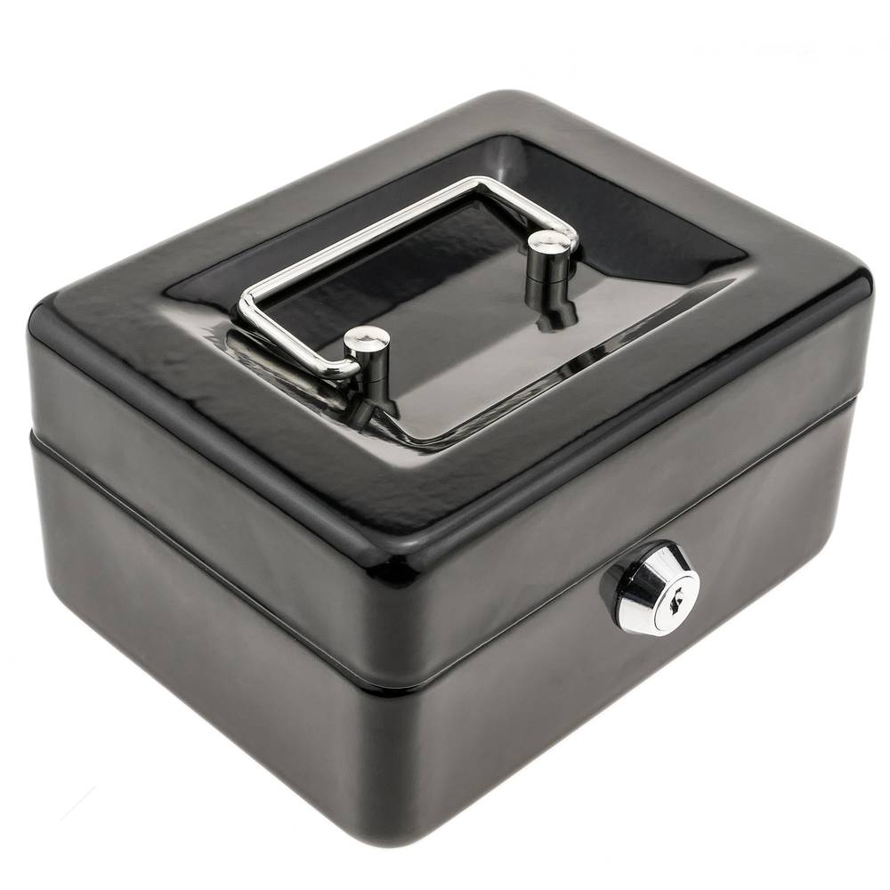 Caisse a monnaie et billets Boîte métallique portable en acier 150 x 117 x 80 mm