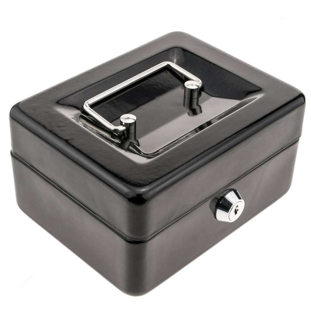 Caisse a monnaie et billets Boîte métallique portable en acier 150 x 117 x 80 mm
