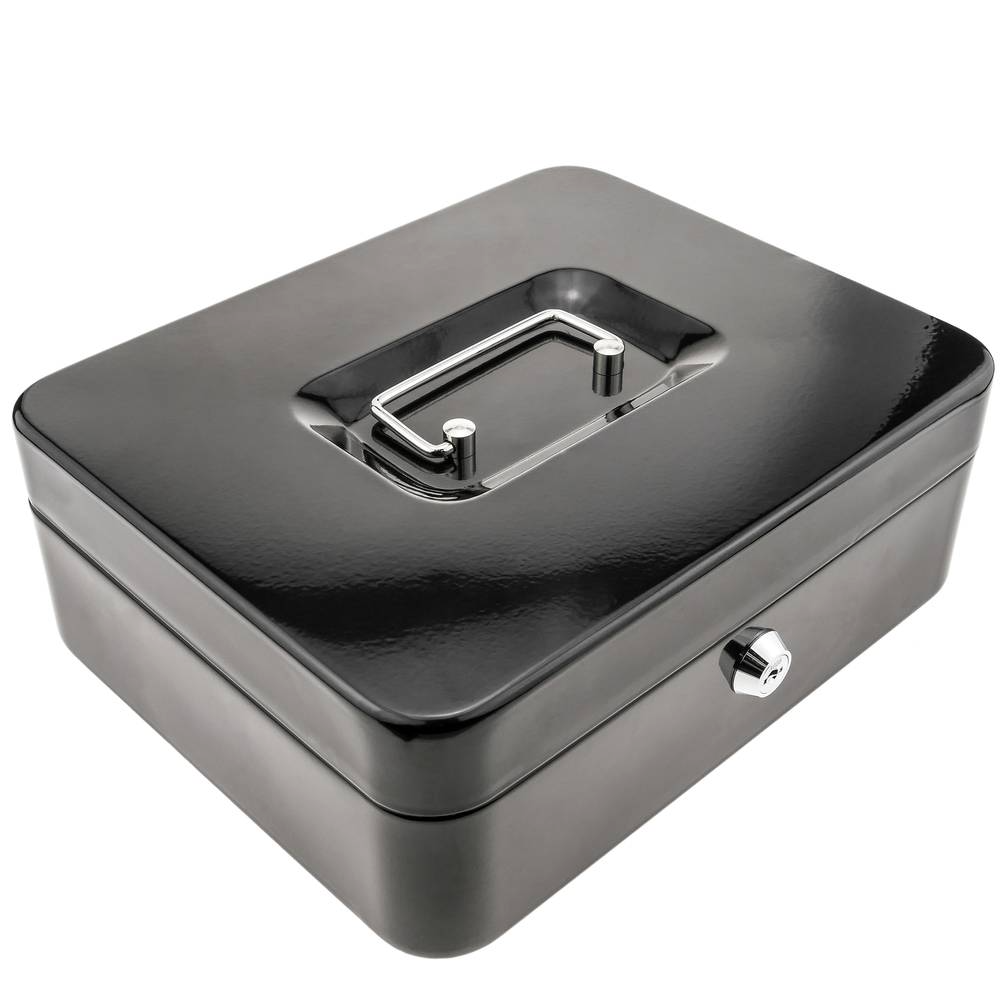 Caisse a monnaie et billets Boîte métallique portable en acier 249 x 198 x 88 mm