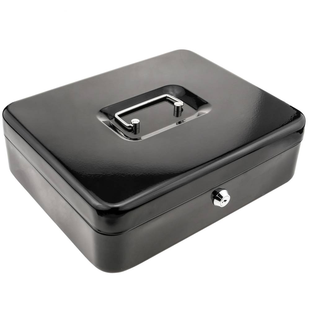 Caisse a monnaie et billets Boîte métallique portable en acier 298 x 239 x 88 mm