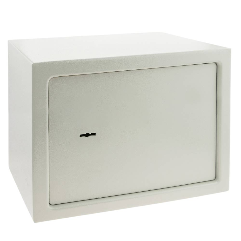 Coffre-fort mural de sécurité en acier à clé 35 x 25 x 25 cm beige