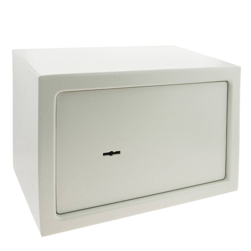 Coffre-fort mural de sécurité en acier à clé 31 x 20 x 20 cm beige