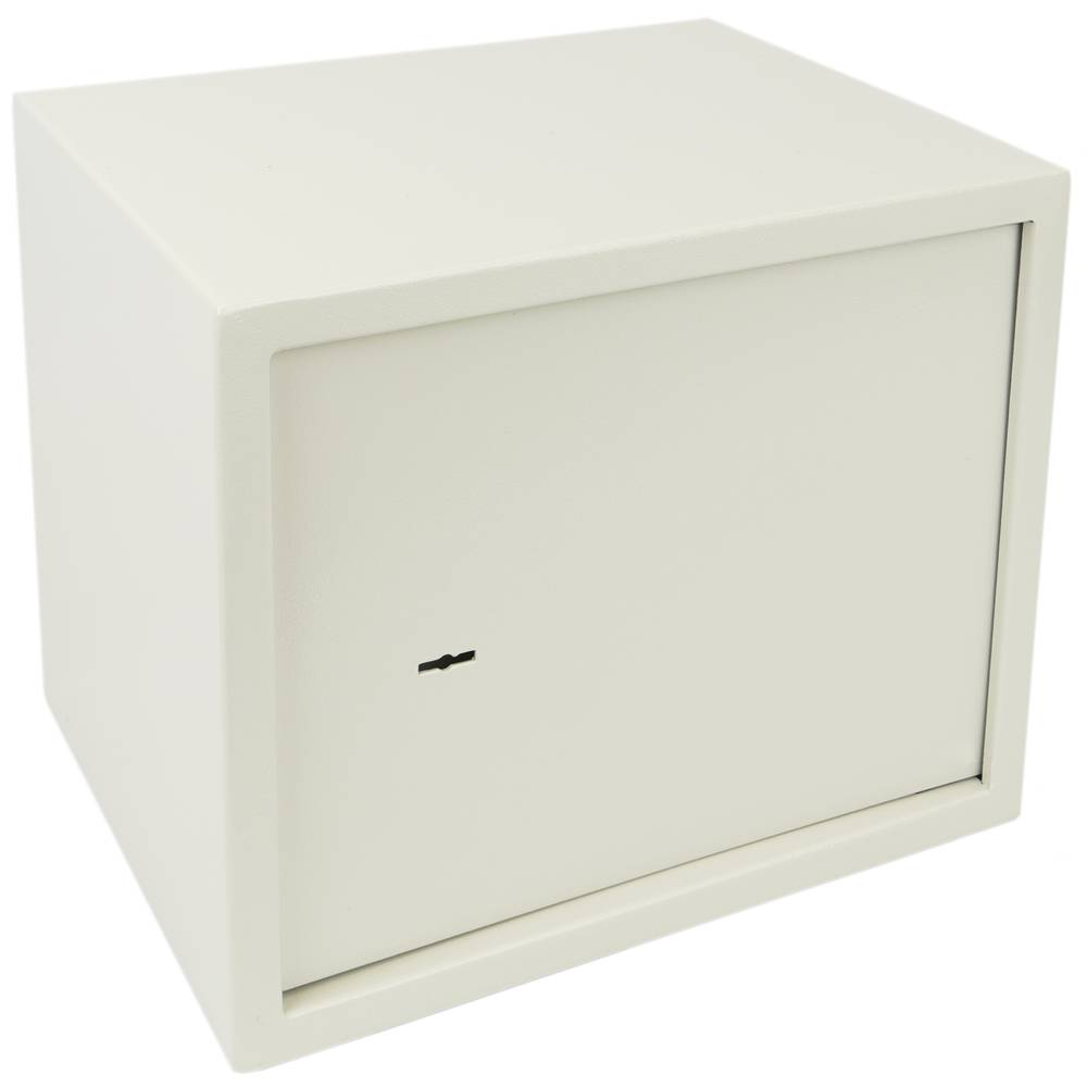 Coffre-fort mural de sécurité en acier à clé 38 x 30 x 30 cm beige