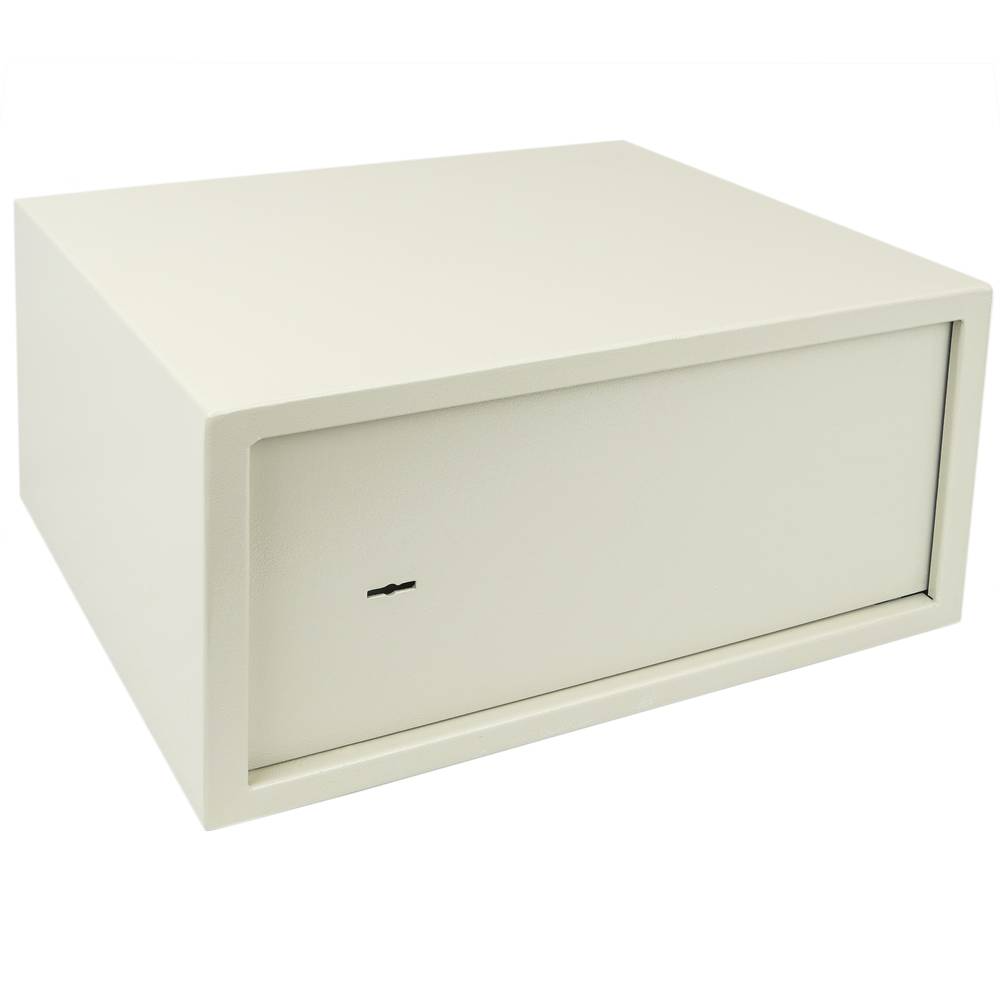 Coffre-fort mural de sécurité en acier à clé 44 x 38 x 23 cm beige