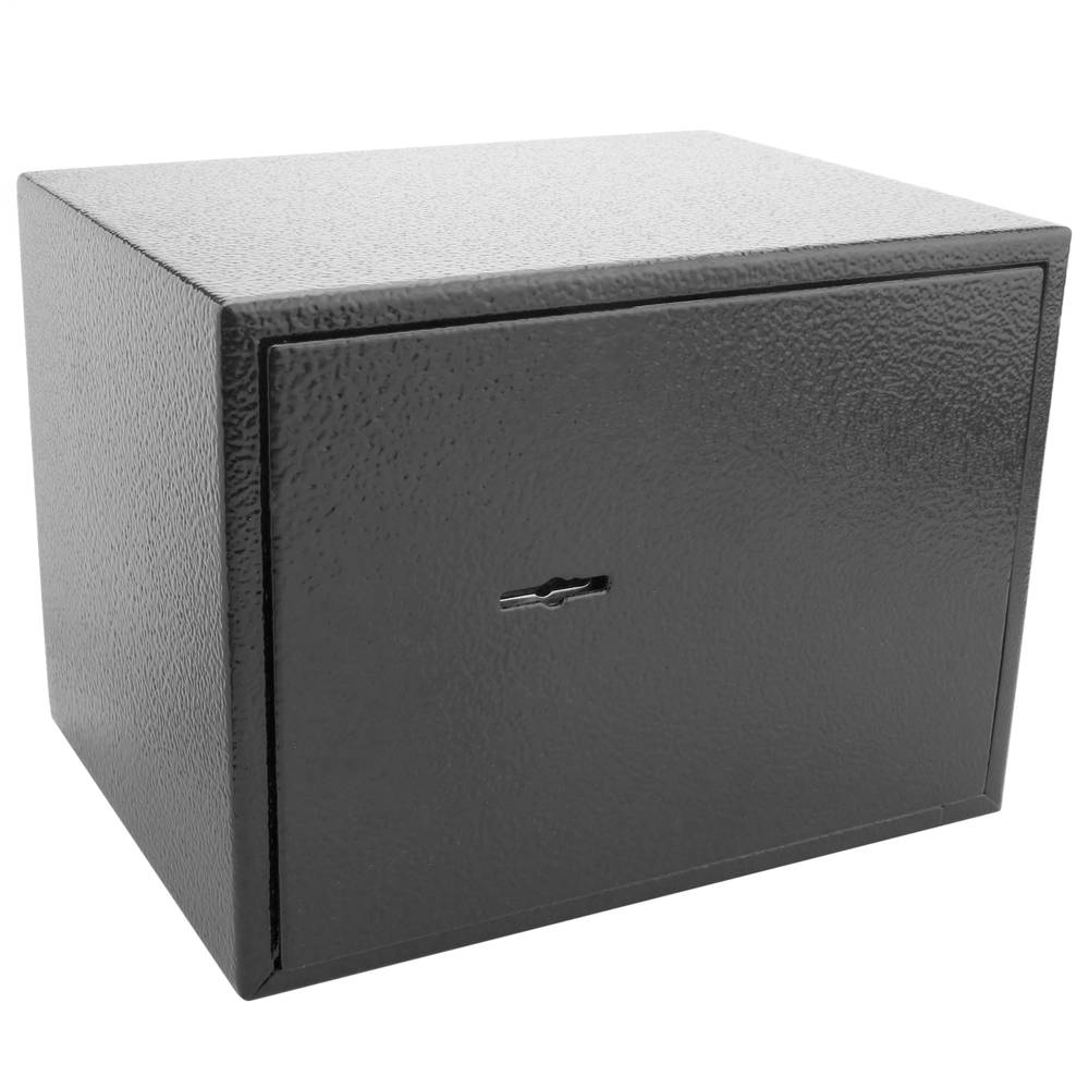 Coffre-fort mural de sécurité en acier à clé 19 x 14 x 14 cm noir