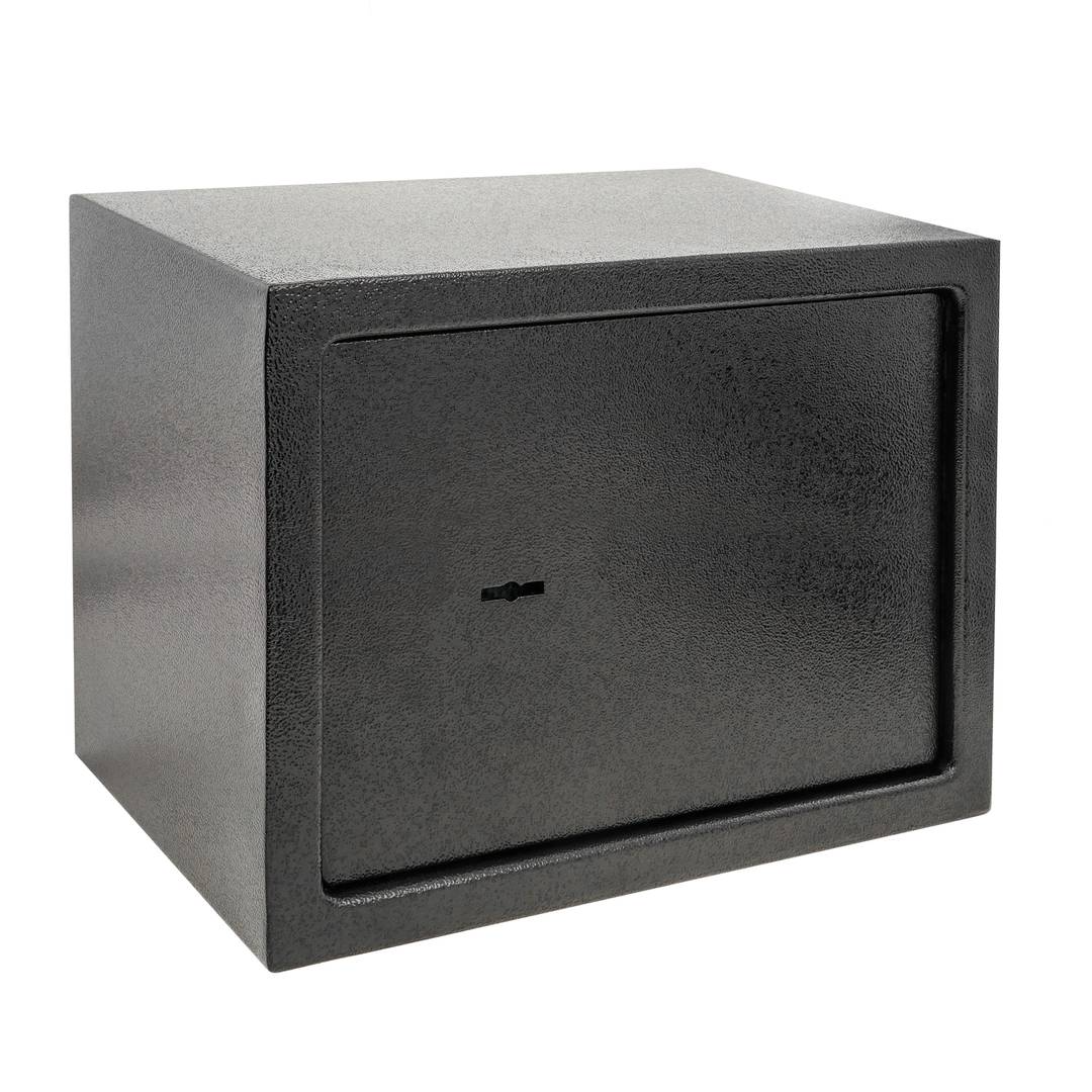 Coffre-fort mural de sécurité en acier à clé 35 x 25 x 25 cm noir