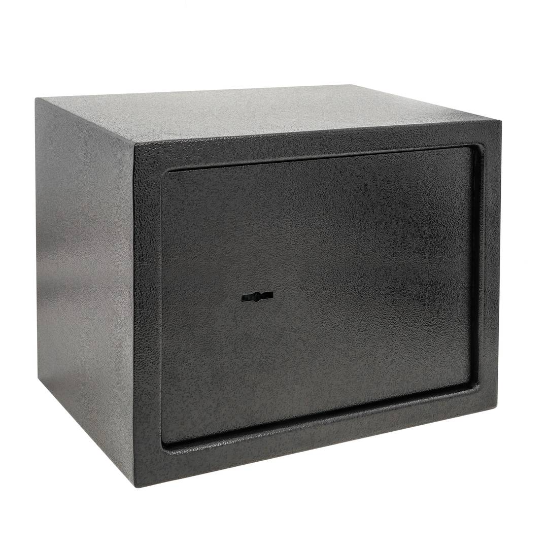 Coffre-fort mural de sécurité en acier à clé 35 x 25 x 25 cm noir