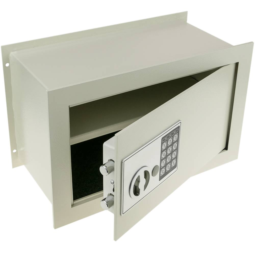Coffre-fort mural en retrait de sécurité à code électronique numérique 36x19x23cm beige