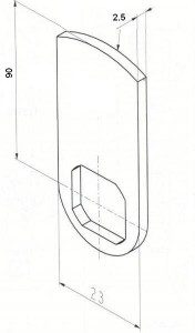 Came plate avec empreintes carré LG 101.5mm