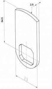 Came plate avec empreintes carré LG 76mm